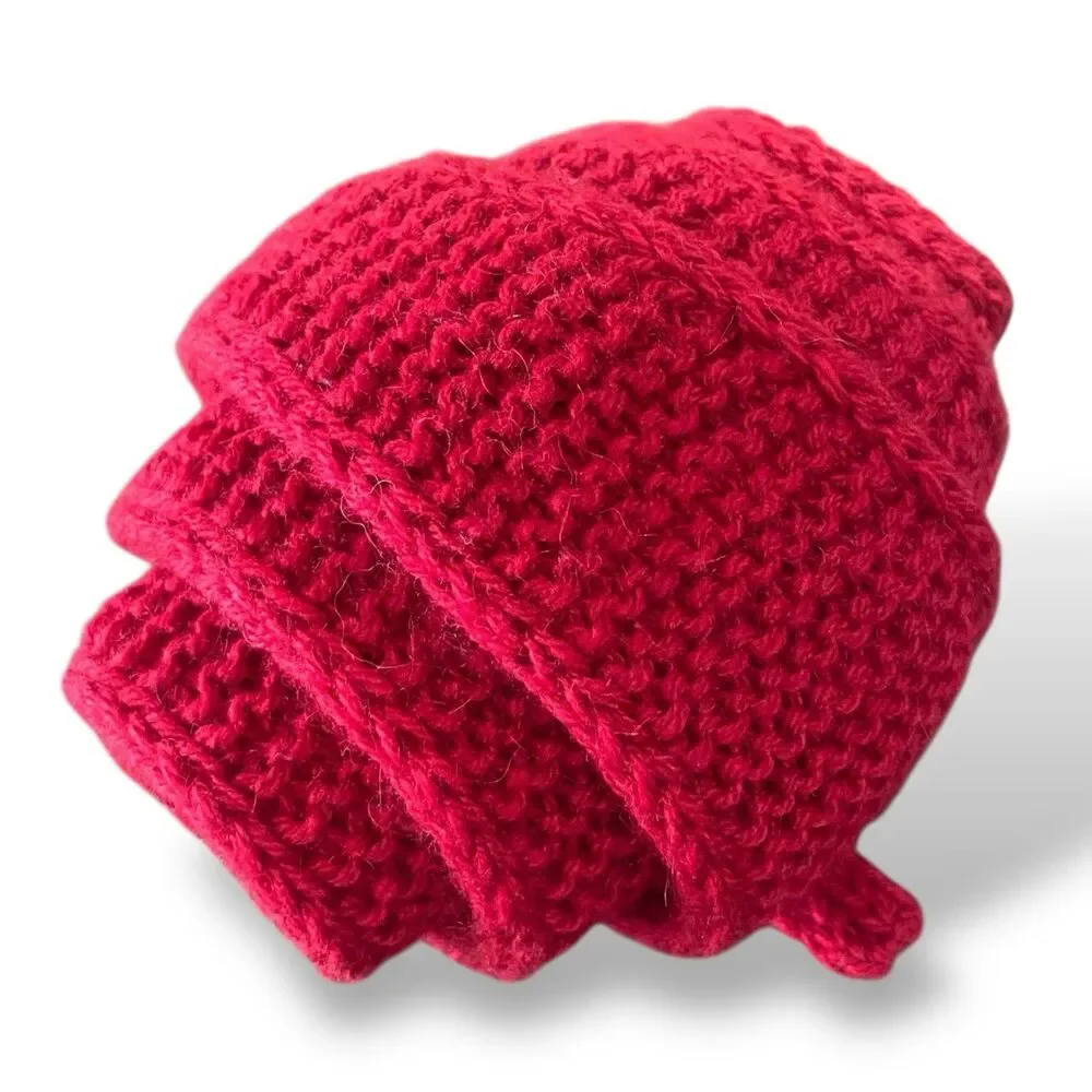 Sophie Scarf Deep Red Cashmere Gift Ready Neck Warmer Handknit Women Neckerchief